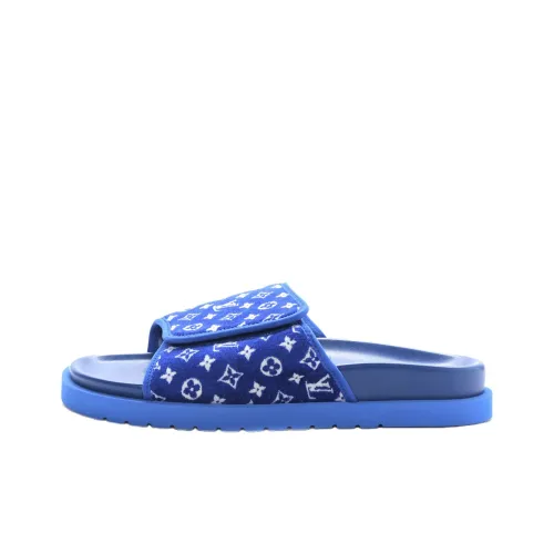 LOUIS VUITTON Miami Slide Slippers Men's Blue
