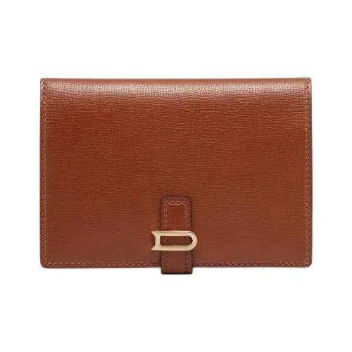 Delvau Opera Calf Grain Calfskin Passport Holder Women's Brown