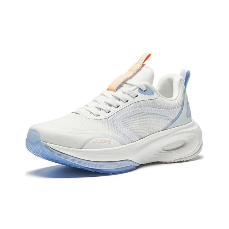 Anta Spirit Arc Slip Resistant Low Top Running Shoes Women's White Blue-1