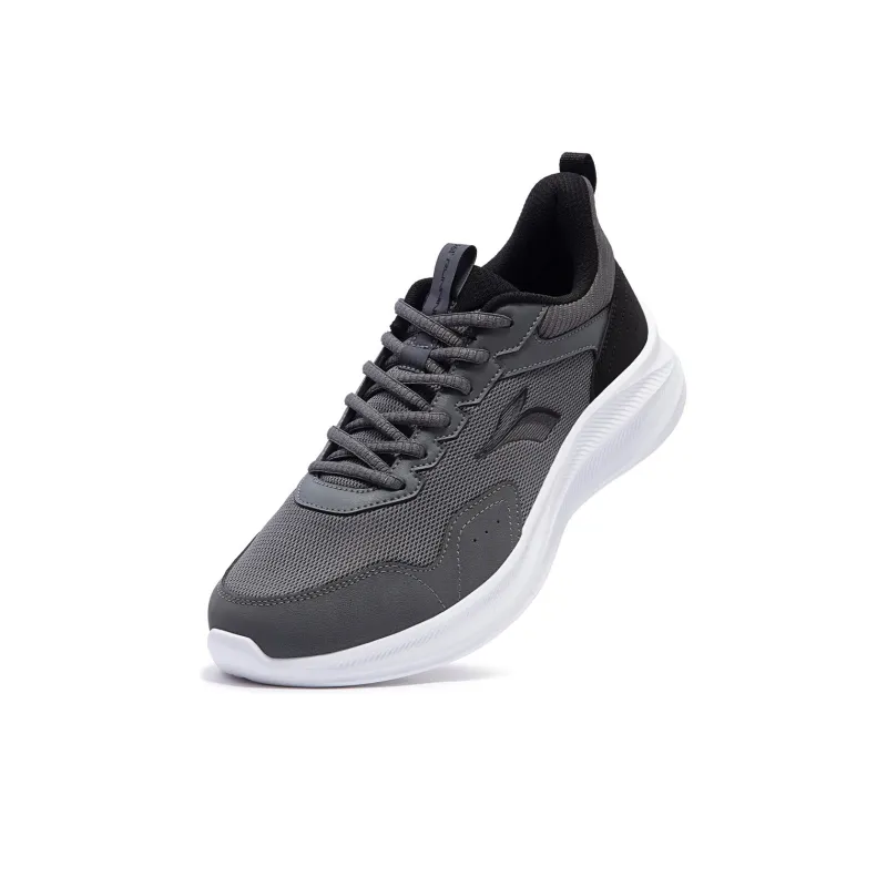 361° Cushioning, Abrasion Resistant, Breathable, Lightweight Low Top Casual Running Shoes Men's Gray Black-3