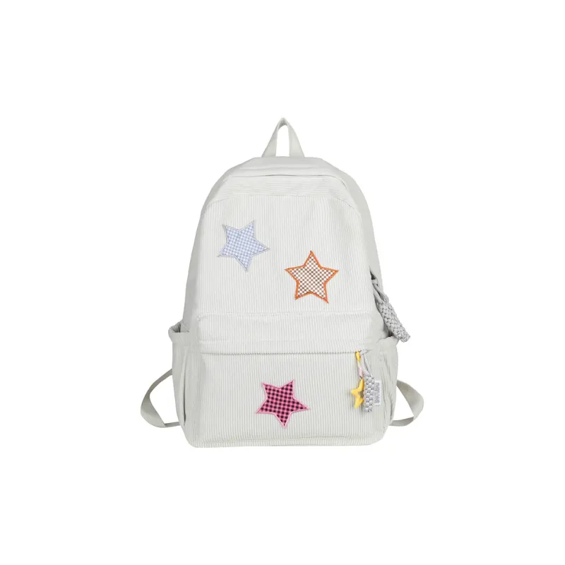 Deli Bear Corduroy Large Backpack Women's Red/Yellow/Khaki/White/Black/Green-11