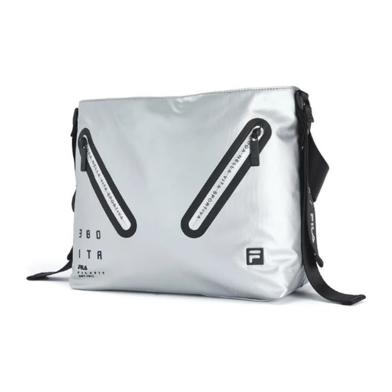 FILA Fabric Crossbody Bag, Shoulder Bag Unisex Metal Silver-2