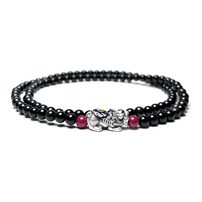 MOUNTAINS AND MANS Obsidian Bracelets Unisex-6