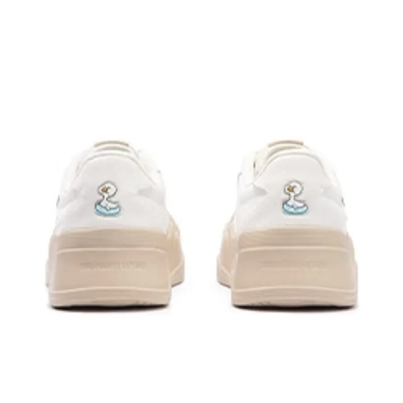 361° Not Duck Non slip Lightweight Low Top Skateboard Shoes Women's White Apricot-3