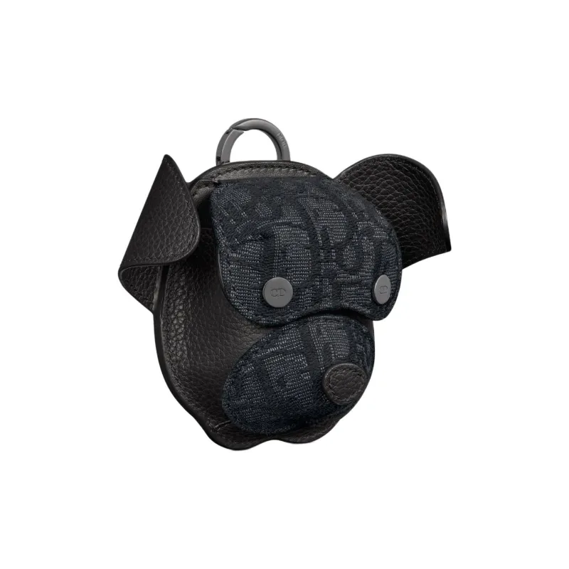 DIOR Bobby Grained Calfskin Earphone Case Unisex Black-2