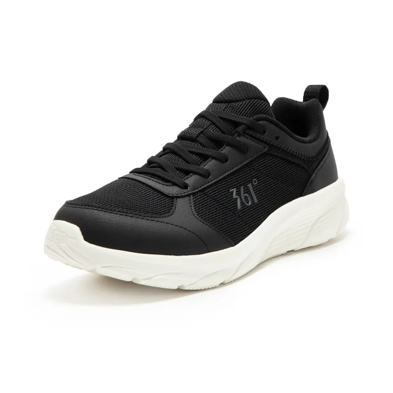 361° Cushioning Abrasion Resistant Breathable Low Top Casual Running Shoes Men's Black White-2