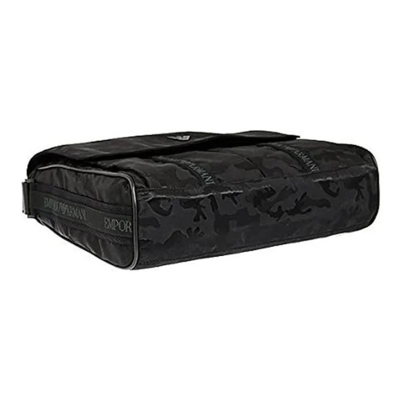 EMPORIO ARMANI Nylon With Acrylic Shoulder Bag, Crossbody Bag Men's Black-3