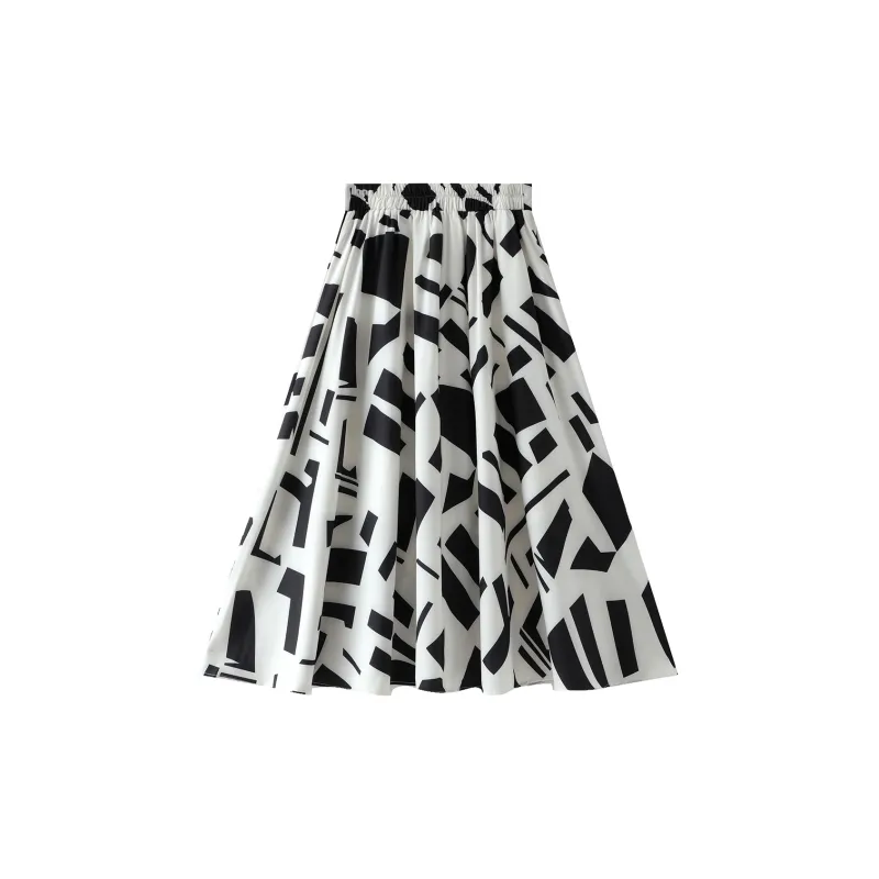 Jonah Anda Casual Long Skirt Women's White-1