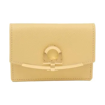FERRAGAMO Leather Card Holder Women's Yellow