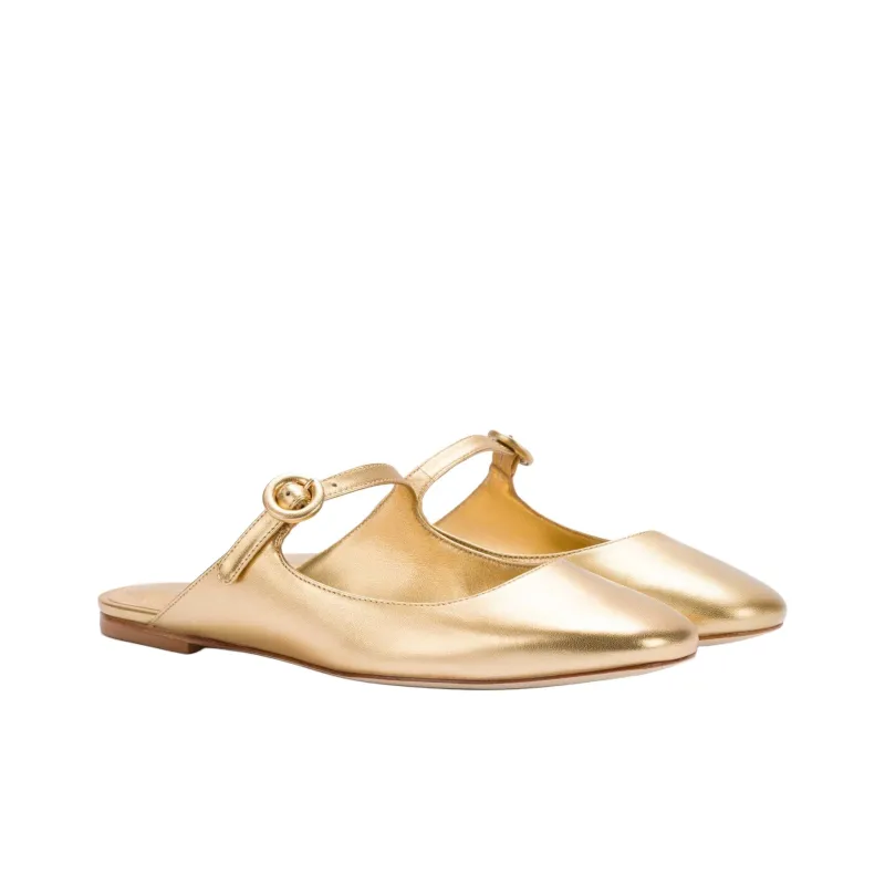 Larroude Slip-Resistant Wrap-toe Slippers Women's Gold-2