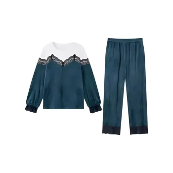 Yiner Life Pajama Set Women's Peacock Blue
