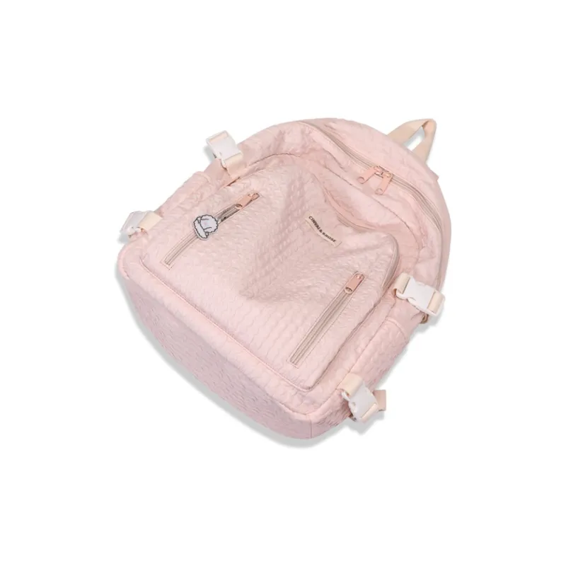 Simvay Clos Fabric Backpacks Backpack Large Size Women's Yellow Bubbles/Pink-9