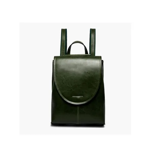 TTaG．baG Waxed Cow Leather Backpack Women's Brown/Black/Coffee/Green