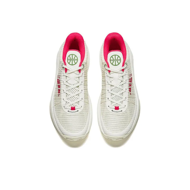 Anta 3 Point Rain Lite V2 Cushioning Low Top Basketball Shoes Men's White Red-2