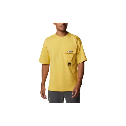 Columbia Double T-Shirts Men Gold Block Color