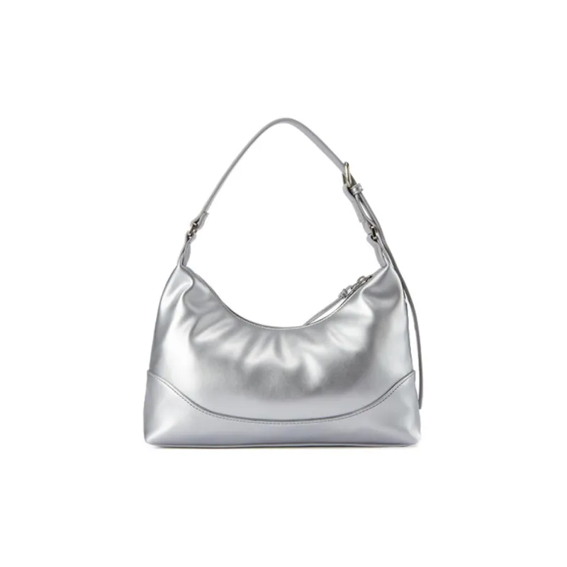FILA FUSION Polyurethane Shoulder Bag, Handbag, Shoulder Bag Women's Bright Silver-3