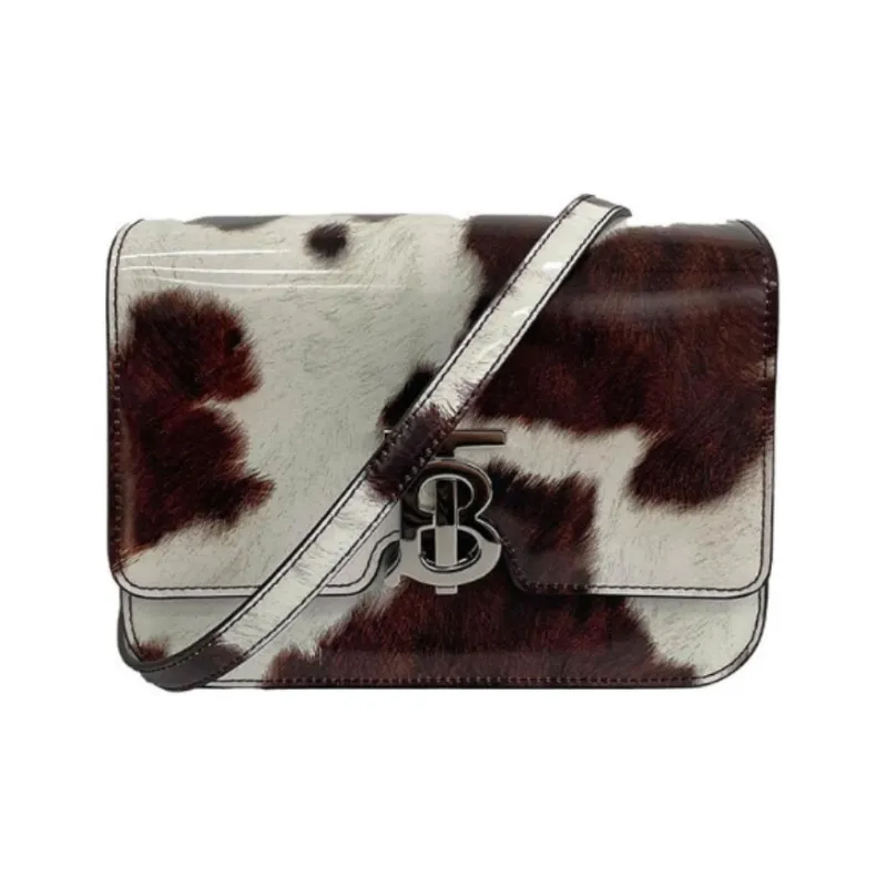 Burberry Patent Leather Cow Leather Shoulder Bag Women's Mahogany-1