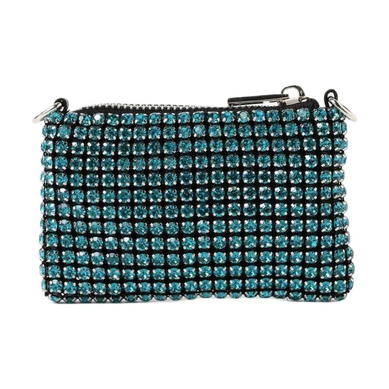 Beams Alloy Electroplated With Rhinestone Clutch Handbag Mini Women's Silver/Blue-5