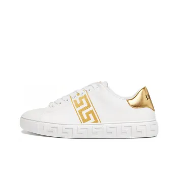 VERSACE Embroidered Greca Sneaker 'White Gold'