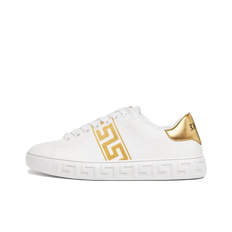 VERSACE Embroidered Greca Sneaker 'White Gold'-0