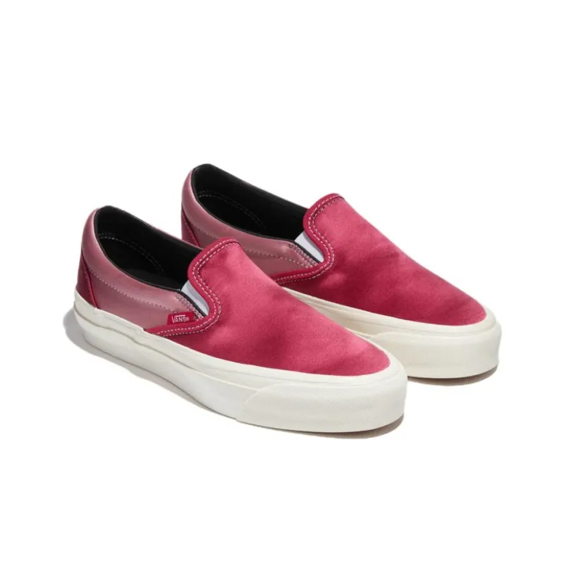 Vans Slip on Anti Slip Wear Resistant Low Top Skateboard Shoes Unisex Red-2