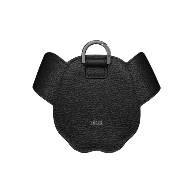 DIOR Bobby Grained Calfskin Earphone Case Unisex Black-3