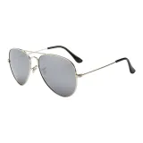 Silver Frame with White Mirrored Lens