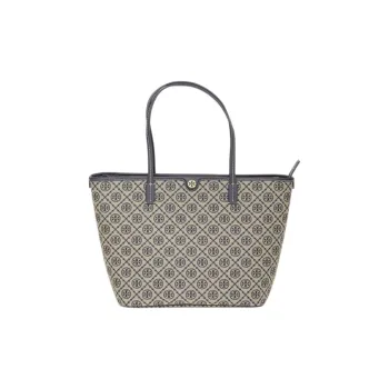 TORY BURCH T Monogram Zip Tote Navy