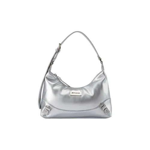 FILA FUSION Polyurethane Shoulder Bag Handbag Shoulder Bag Women's Bright Silver