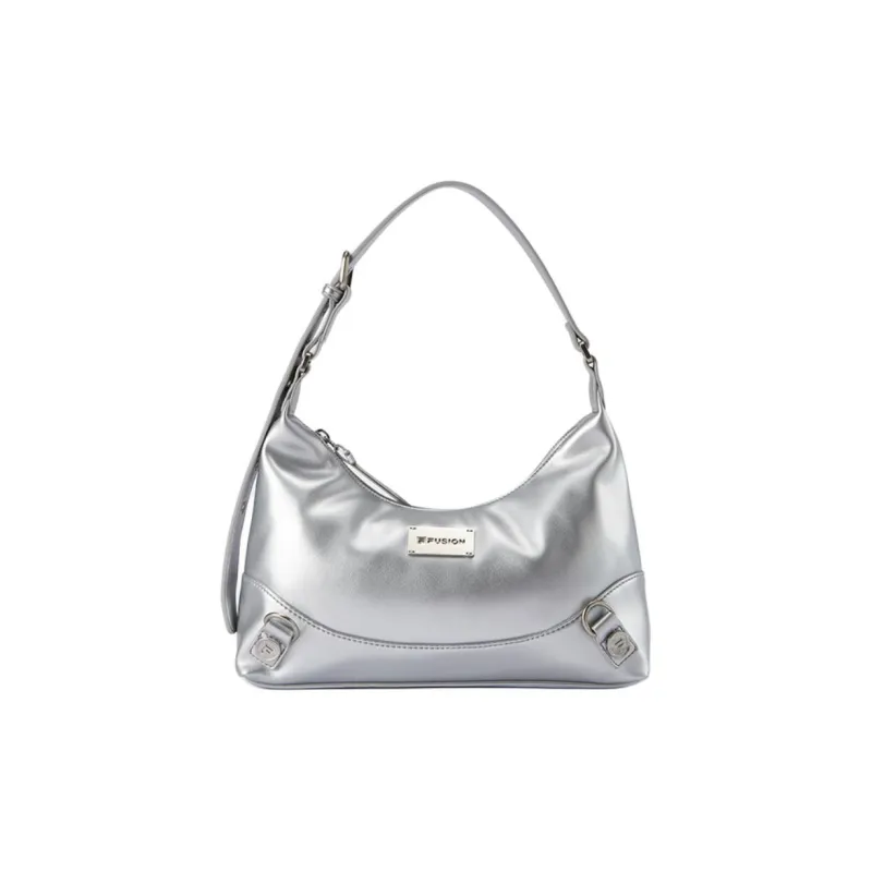 FILA FUSION Polyurethane Shoulder Bag, Handbag, Shoulder Bag Women's Bright Silver-0
