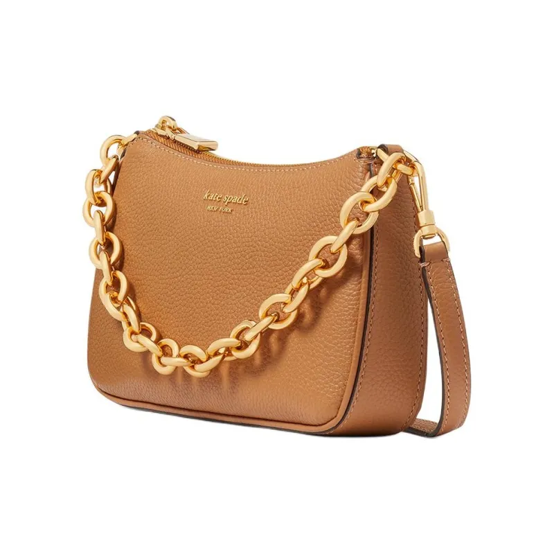 Kate Spade Cow Leather Shoulder Bag Crossbody Bag Handbag Small Size Women's Brown-1