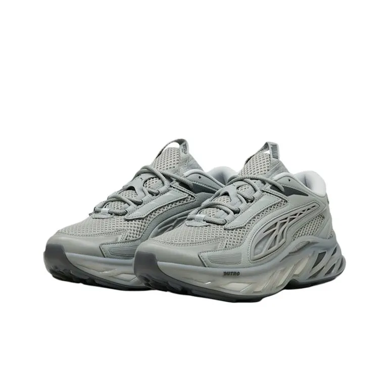 PUMA Exotec Nitro Base Anti Slip Wear Resistant Low Top Casual Running Shoes Unisex Gray-2