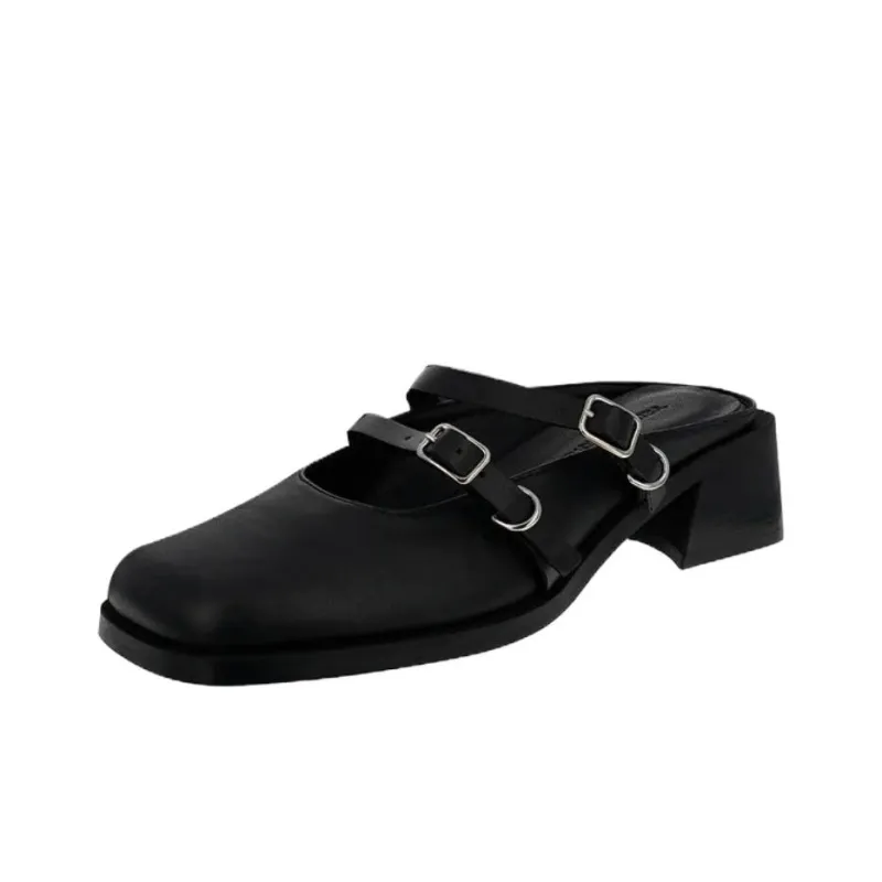 JUSTINE CLENQUET Closed Toe Slippers 5cm Women's Black-0
