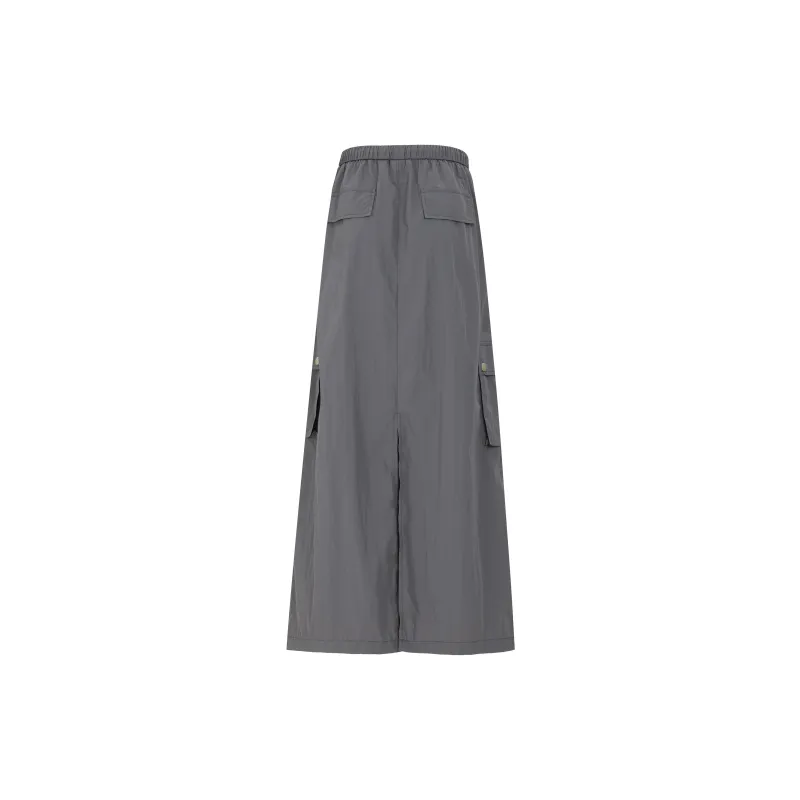 Wen Shan Casual Long Skirt Women's Premium Gray-1