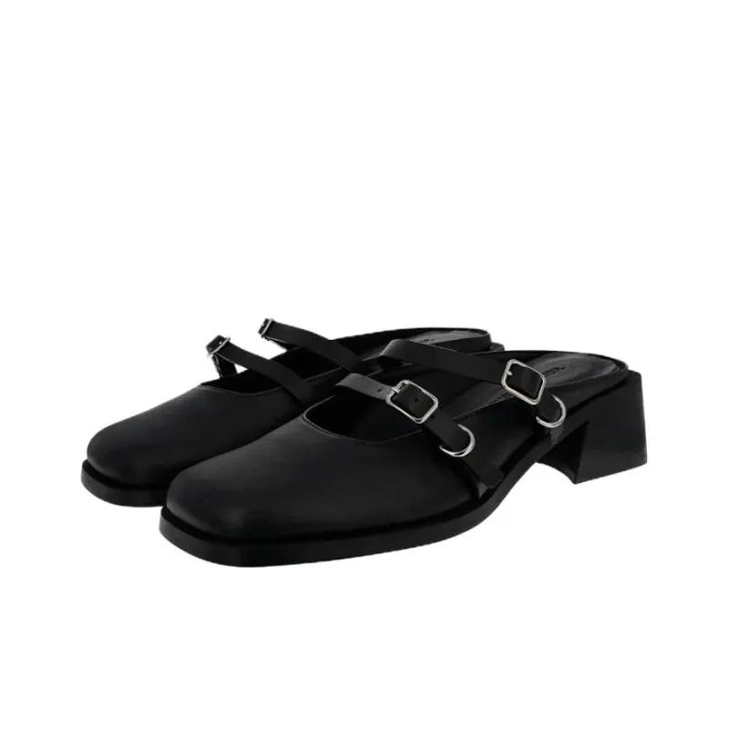JUSTINE CLENQUET Closed Toe Slippers 5cm Women's Black-3