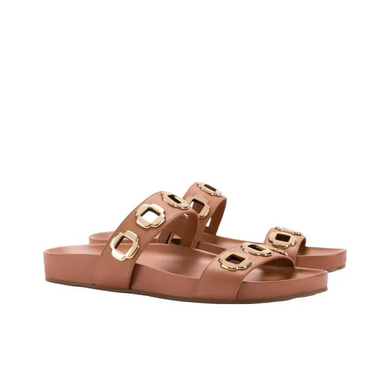 Larroude Slide Slippers Women's Caramel-2