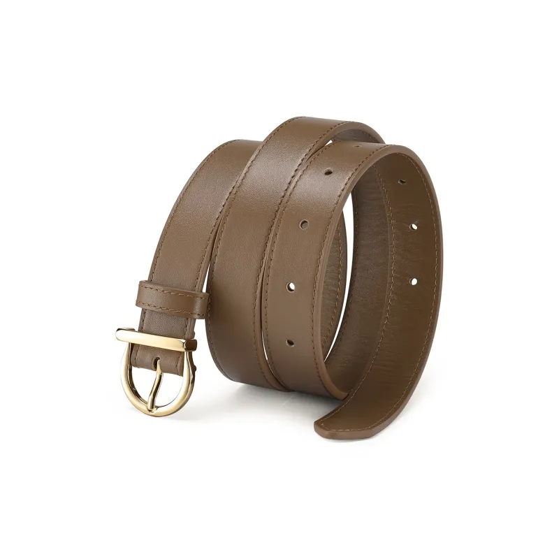 JAGUAR Luxe Genuine Leather Brown Belt Cow Leather Belt Women's Width  2.5cm-2