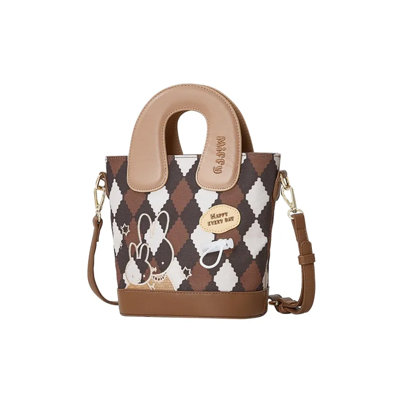 Miffy Synthetic Leather Shoulder Bag Crossbody Bag Handbag Women's White/Brown-11