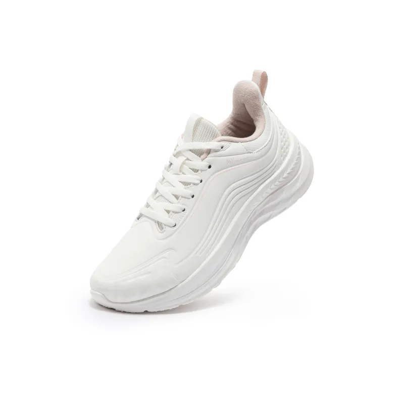 361° Cushioning Wear Resistant Low Top Casual Running Shoes Women's White-3