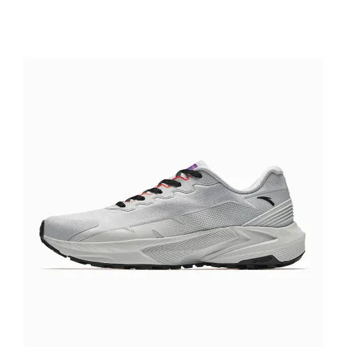 Anta Cushioning Wear Resistant Low Top Trail Running Running Shoes Men's Gray White