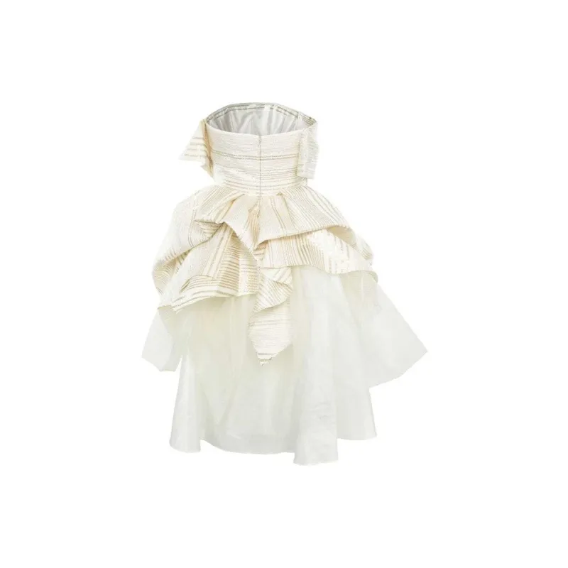 Christopher John Rogers SS24 Sleeveless Dress Women's Beige-1