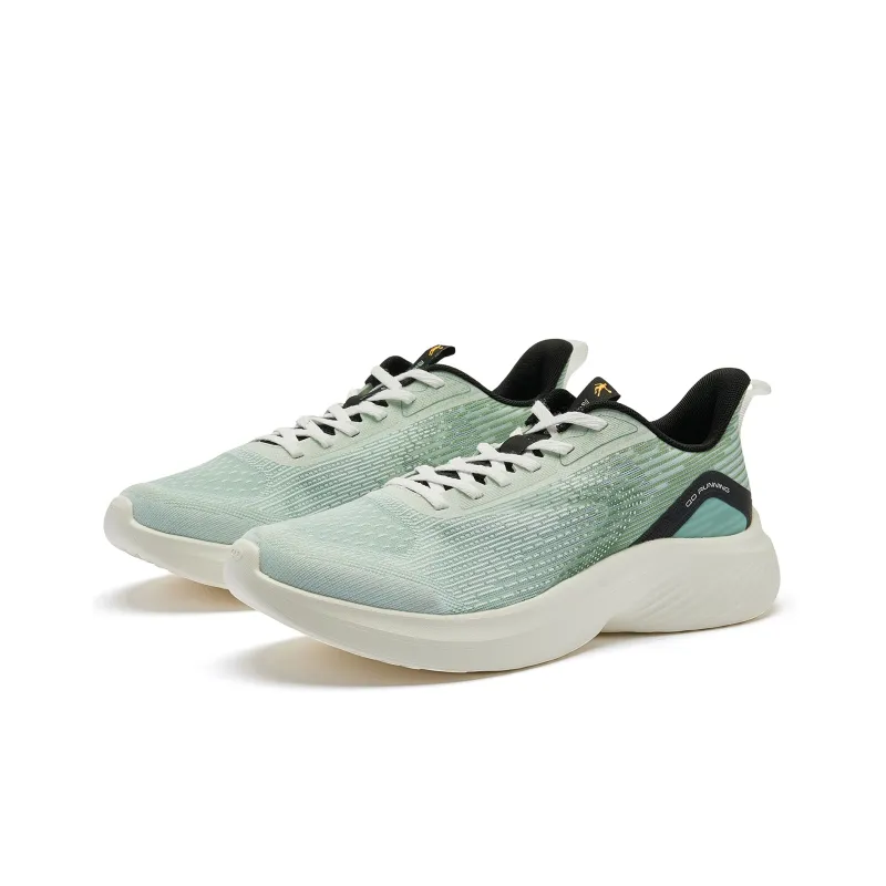 QIAODAN Cushioning Wear Resistant Low Top Running Shoes Men's White Green-2