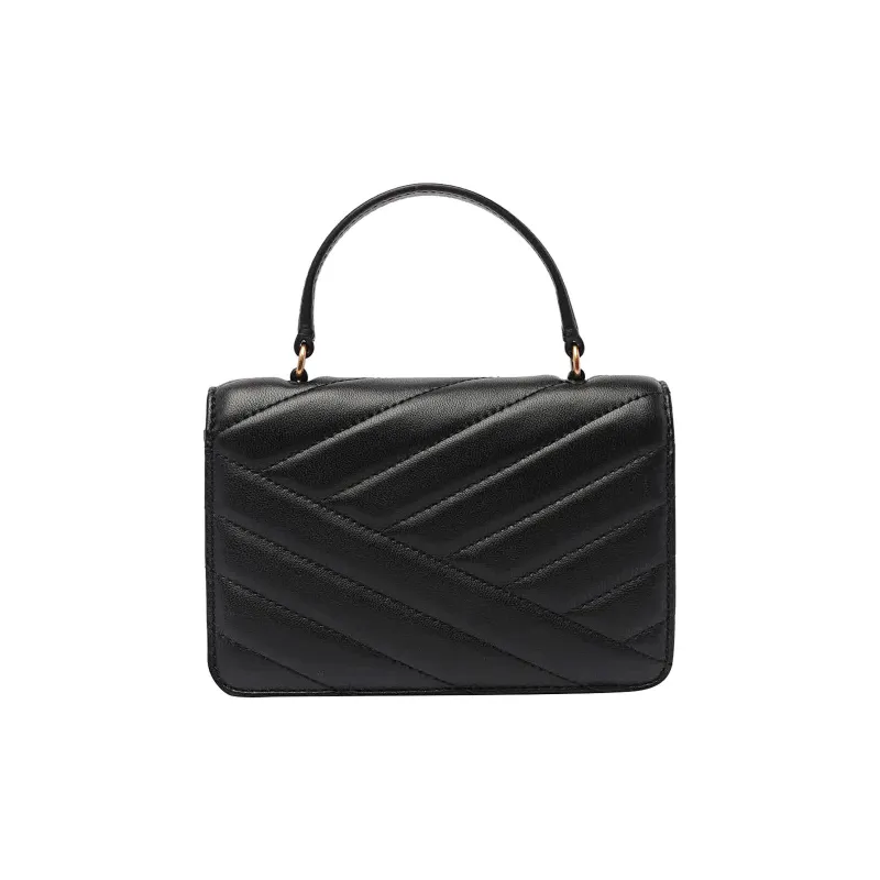 TORY BURCH Leather Envelope Bag, Portable Crossbody Bag, Shoulder Bag Mini Women's Black-3
