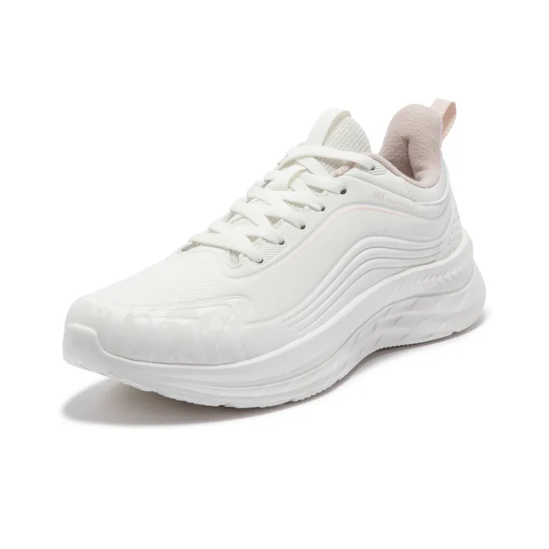361° Cushioning Wear Resistant Low Top Casual Running Shoes Women's White-2