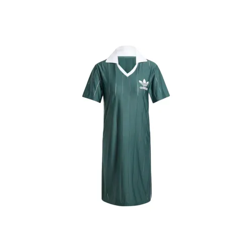 Adidas Originals Adicolor Short-Sleeved Dresses Women's Mineral Green