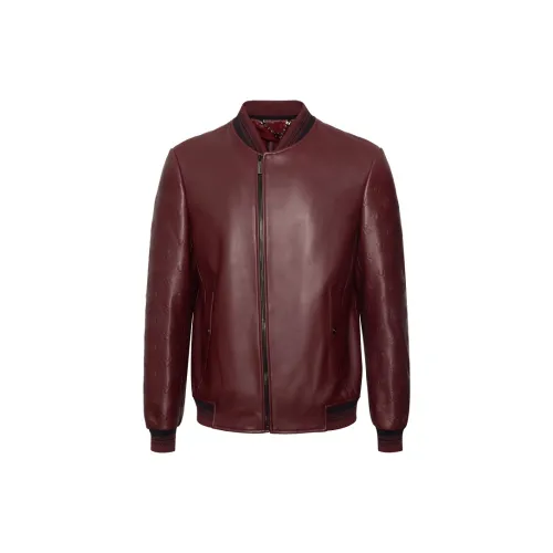 RARE Leather Jackets Men Red