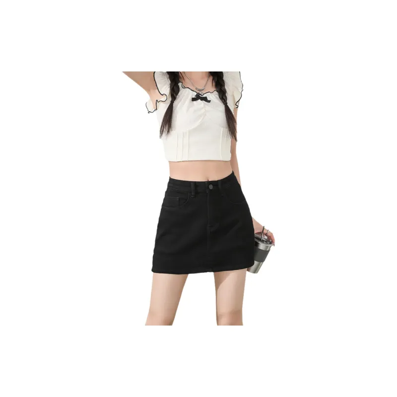 ZAZN Denim Short Skirts Women's Nostalgic Blue-22