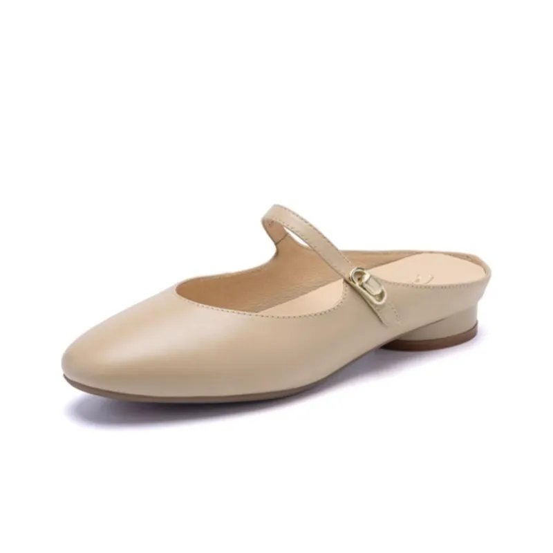 Satchi Abrasion-Resistant Slip-Resistant Wrap-toe Slippers Women's Apricot-1