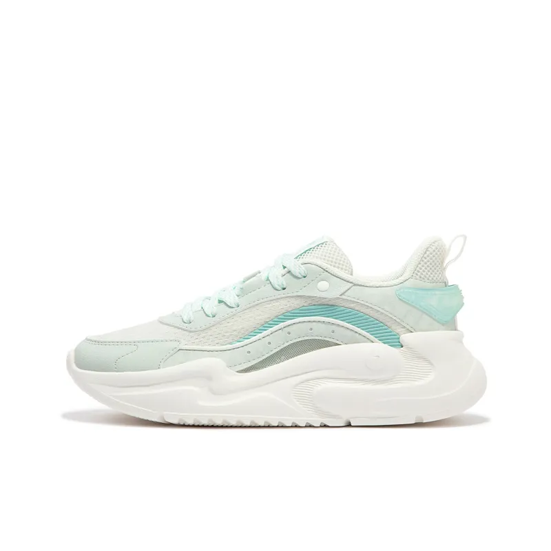 361° Breathable Lightweight Shock-absorbing And Wear-resistant. Low-Top Casual Shoes Women's Green White-0