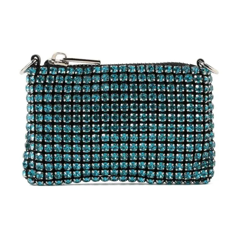 Beams Alloy Electroplated With Rhinestone Clutch Handbag Mini Women's Silver/Blue-3